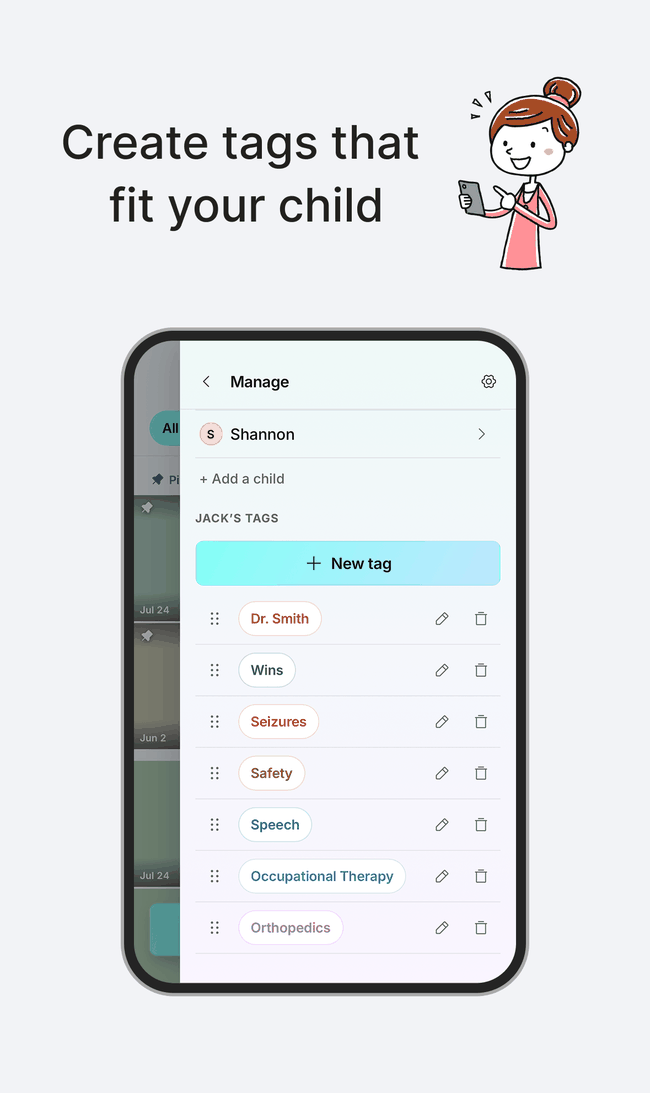 Create tags that fit your child